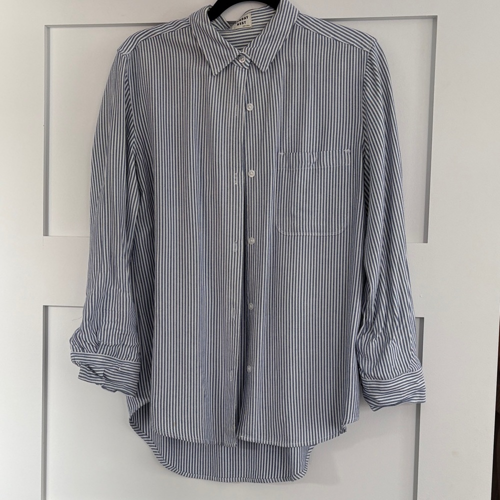 Aritzia Classic Blue Striped Women’s Shirt